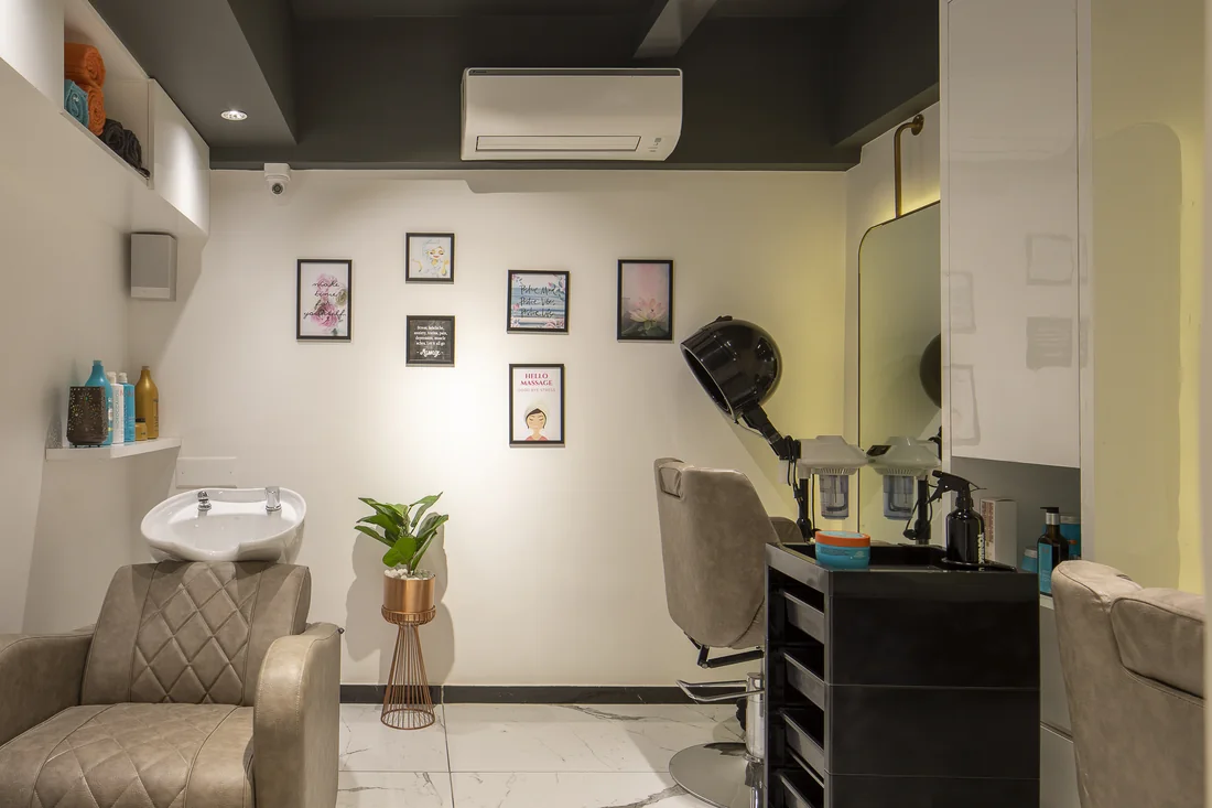 Amaya treatment corner with framed artwork